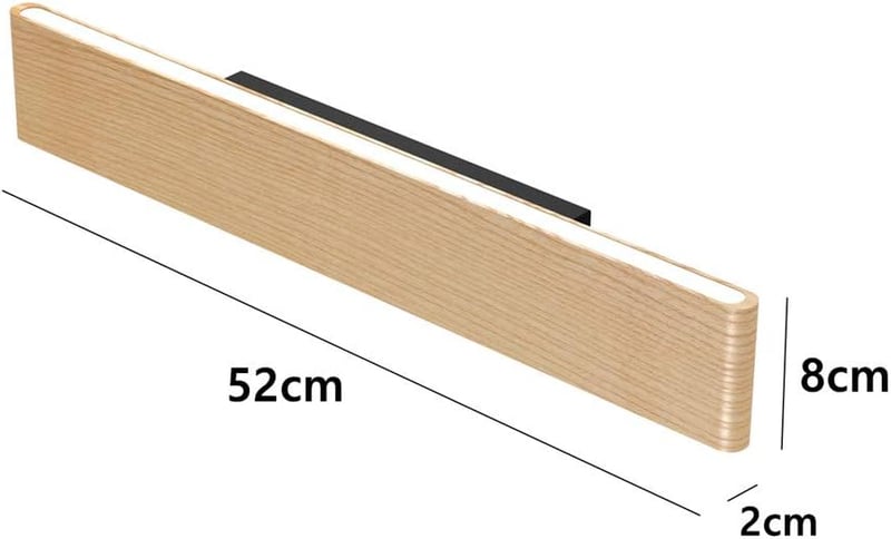 Martll Fa LED Fali Lámpa 52cm - Meleg Fehér Beltéri Világítás Nappaliba, Hálószobába, Folyosóra és Lépcsőhöz - Modern Téglalap Dizájn