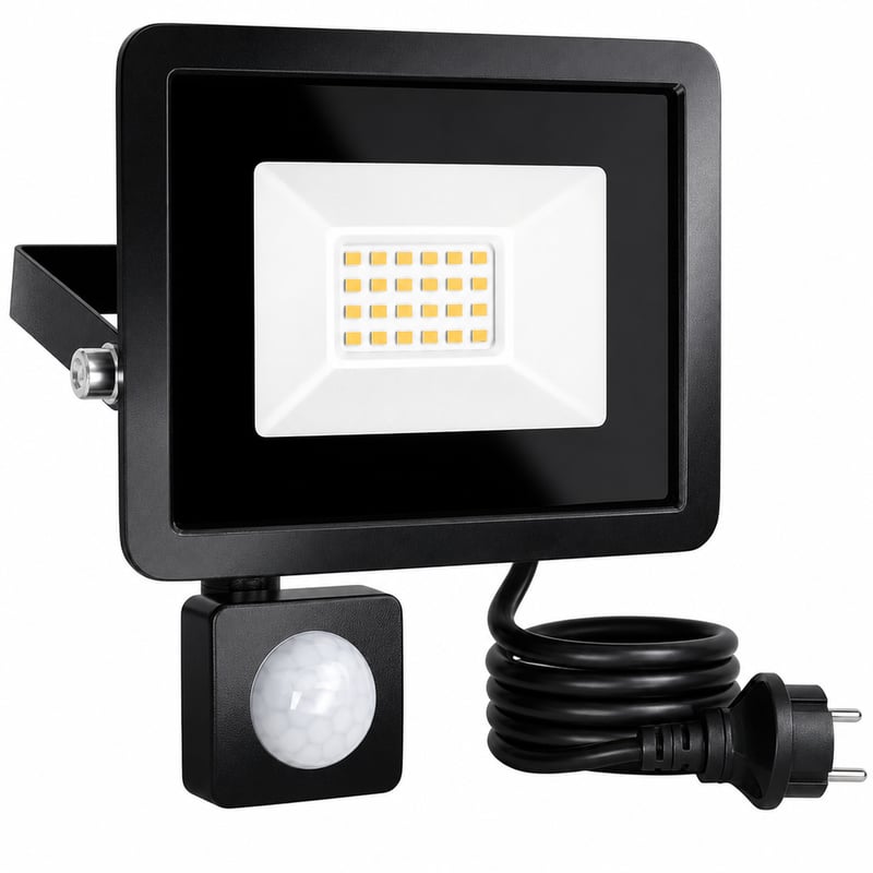 Brightown LED reflektor so snímačom pohybu 25W 2200LM IP66 vodotesné vonkajšie svietidlo 6000K — netestované (bez zástrčky) (stav: viď 2. obrázok)