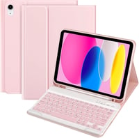 TQQ iPad A16 11/10 Generációs Védőtok Levehető Bluetooth Billentyűzettel - QWERTZ Német Kiosztás, Mágneses Csatlakozás, Hosszú Üzemidő 1