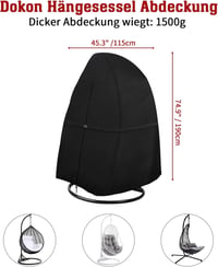 Dokon Függőszék Takaró - Vízálló 600D Oxford Anyag, Szélbiztos, UV-Ellenálló Védőhuzat Függőkosárhoz, Hintaágyhoz - 190x115 cm Méretű Téli V 4