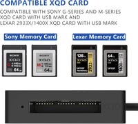Cateck USB 3.0 XQD kártyaolvasó Sony G/M és Lexar XQD kártyákhoz 2