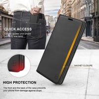BEZ Samsung Galaxy A50 / A30s Flip Tok - Prémium Műbőr Védőtok Kártyatartóval, Állvánnyal és Mágneses Zárral - Fekete 3