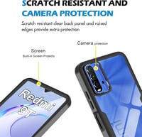 Xiaomi Redmi 9T / Poco M3 360°-os átlátszó védőtok beépített kijelzővédővel, fekete 4