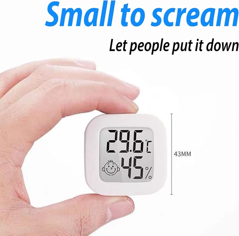 RUIZHI 5db-os Mini Digitális Hőmérő és Páramérő Szett LCD Kijelzővel, Otthoni és Irodai Használatra