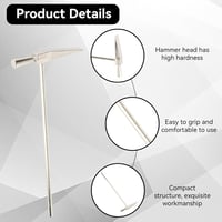 HERCHR Acél Ékszerkészítő Kalapács 150x62,8mm - Ergonomikus Fémformázó Szerszám Órásoknak, Ékszerészeknek, DIY Kézműveseknek, Ezüst Színű, 3 2
