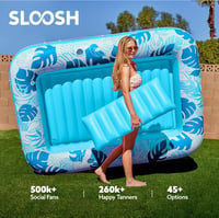Sloosh Felfújható Matrac Medencébe 178x116 cm - Kék Napozó Matrac Felnőtteknek 2 Pohártartóval, 140 kg Teherbírás, Vízi Parti Kellék 6