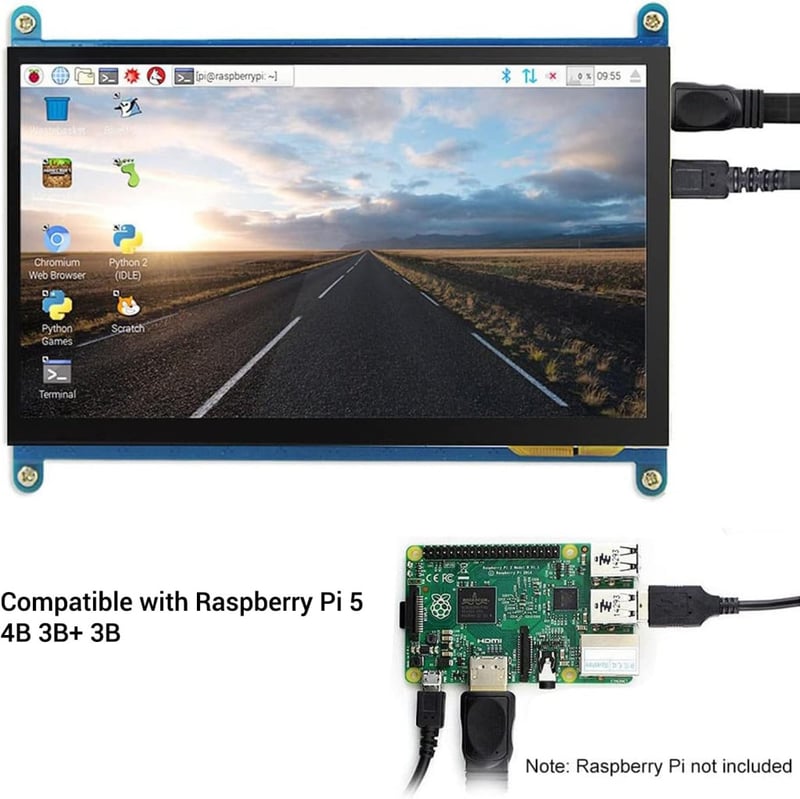 ELECROW 7" IPS Érintőképernyős HD Monitor Raspberry Pi és Windows Kompatibilis