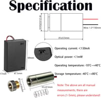 CTRICALVER 405 nm Lila Lézer Modul Fémházas Vonallézer 3-5V Működési Feszültséggel, Műanyag Lencsével és AA Elemtartóval, Fekete 2