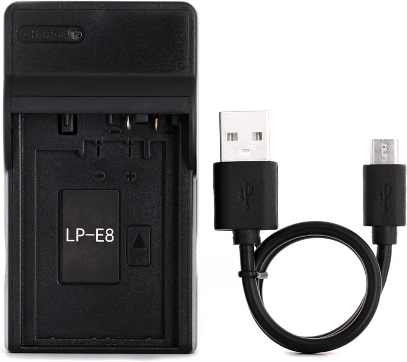 Canon EOS akkumulátortöltő: kompakt USB LP-E8 töltő