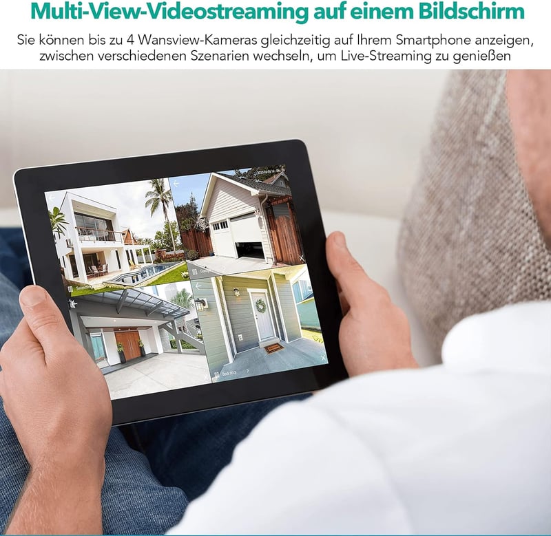 Wansview W6 kültéri WiFi biztonsági kamera, 1080p, éjjellátó, Alexa-kompatibilis, fekete