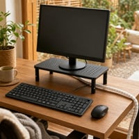 Balík pre home office: set klávesnica a myš + nastaviteľný stojan na monitor + špirálový organizér káblov 1