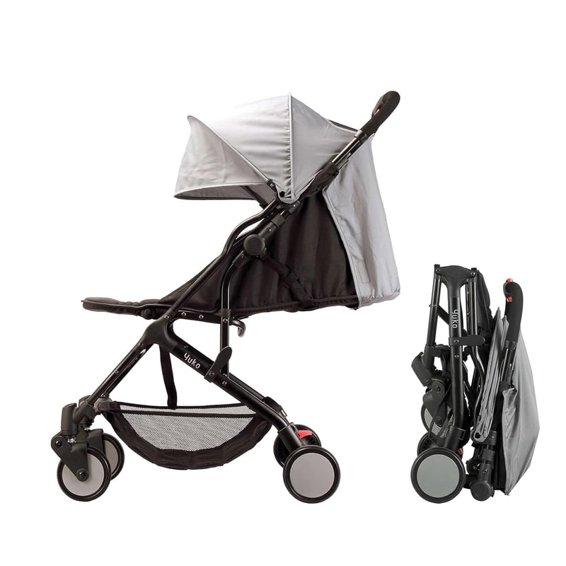 BAMBIKID Yuko Ultrakompakt Városi Babakocsi - Szürke/Fekete, Újszülött Kortól, Egykezes Összecsukás, 4 Pozíciós Háttámla, 6,8 kg
