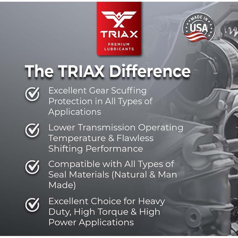 TRIAX Multi-Purpose ATF DEX III/MERC Szintetikus Keverék Sebességváltó Folyadék - Optimalizált Súrlódás, Hibamentes Váltás, -50°F Hidegfolyá