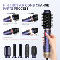 Atopskins 1000W Airstyler Hajformázó Készlet - Hajszárító, Körkefe, Automata Göndörítő, Hajegyenesítő Kefe és Meleglevegős Hajformázó Minden 8