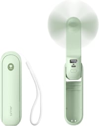 JISULIFE Kézi Ventilátor - Hordozható, Újratölthető, USB-s, 21 Órás Üzemidő, Mentazöld 1