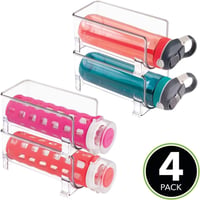 mDesign Átlátszó Hűtő Rendszerező Szett - 4 db Vízpalack Tartó Rács 2