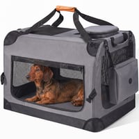 Geantă de transport pliabilă pentru animale de companie Morpilot 70x52x52 cm, gri închis, pentru câini și pisici — fără bol de hrănire (stare: vezi poza 2) 1
