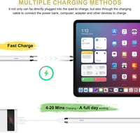 Apple Pencil 1. generációs, USB-C töltésű iPad ceruza gyorstöltéssel és dőlésérzékeléssel 3