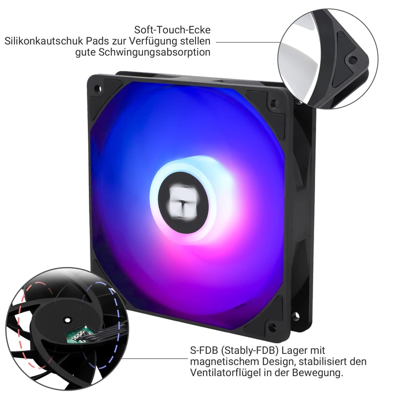 Thermalright TL-C12C-S 120mm ARGB CPU hűtő ventilátor, 3 darabos csomag