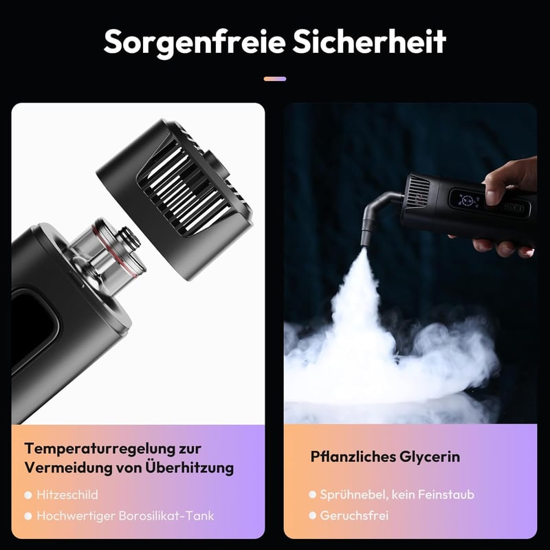 ULANZI FM01 Mini Ködgép - 40W Hordozható Füstgép 10m Távirányítóval, Akkumulátoros Ködösítő Fotózáshoz, Videózáshoz, Esküvőre, Partikra