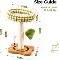 MEWOOFUN Macska Kaparófa 64 cm - Plüss Pihenőhellyel, Természetes Szizál Borítással, Játék Labdával 7