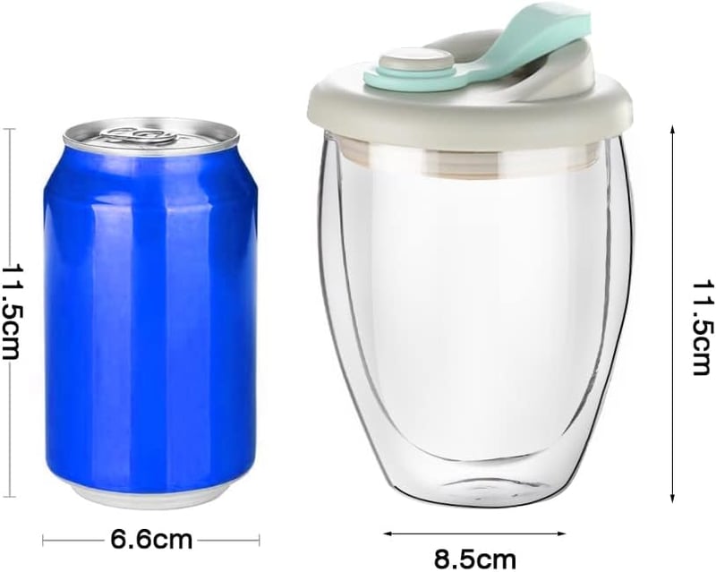 LOMUG hőszigetelt latte macchiato pohár szett 350ml, kanállal és fedéllel