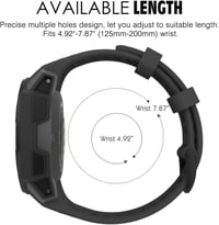 MoKo Szilikon Óraszíj Garmin Instinct/Instinct Solar/Tactical/Instinct 2 GPS Okosórához - Állítható Sportpánt Csuklóra (125-200mm), Fekete 6