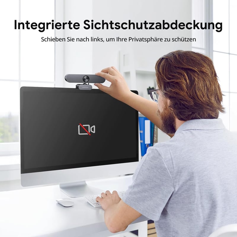 DEPSTECH DW50 Pro 4K Ultra HD Webkamera Mikrofonnal, 3x Zoom, Sony Szenzor, Zajszűrő Kettős Mikrofon, Távirányító, Autofókusz PC, Laptop, Ma