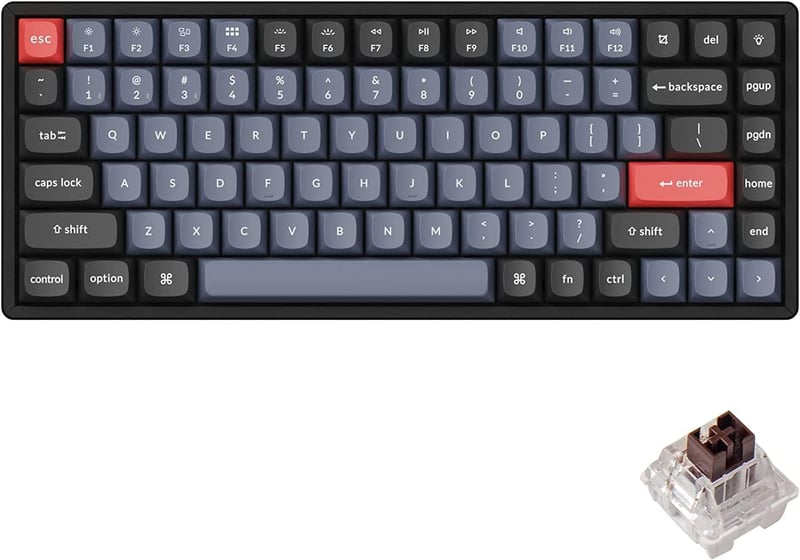 Keychron K2 Pro RGB mechanikus billentyűzet, vezeték nélküli, programozható, Mac/Windows