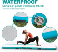 HOEXISUP Felfújható Tornaszőnyeg 4 méteres - Kék PVC Edzőmatrac Fitness Gyakorlatokhoz, Otthoni Edzéshez 4