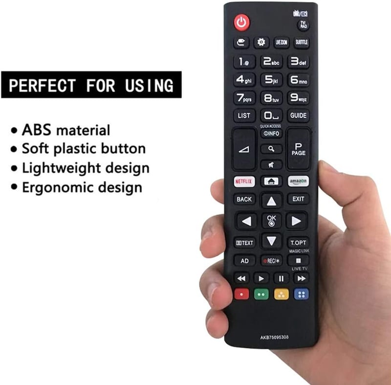 FOXRMT AKB75095308 Univerzális Távirányító LG Smart TV-hez - Beállítás Nélküli Használat, 10m Hatótáv, Kompatibilis 60UJ6309 65UJ6309 43LJ61