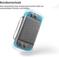 Nintendo Switch OLED védőtok - TomToc szürke táska 24 játéknak, kontrollernek 4