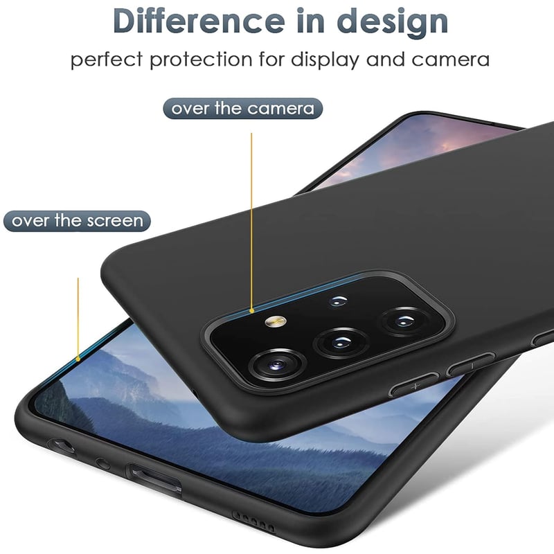 Samsung Galaxy A72 Fekete Cseppálló Szilikon Védőtok - Ultravékony TPU