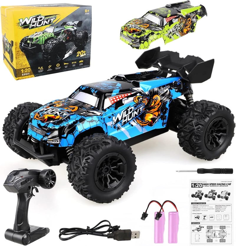 Távirányítós Monster Truck Gyerekeknek - 20km/h Offroad RC Autó 2 Akkumulátorral