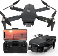 TTROARDS TT19 Mini Drón 1080p Kamerával - 180° Akadályérzékelés, 40 km/h Sebesség, 5G WiFi, Állítható Kamera, Összecsukható Quadcopter Kezdő 1