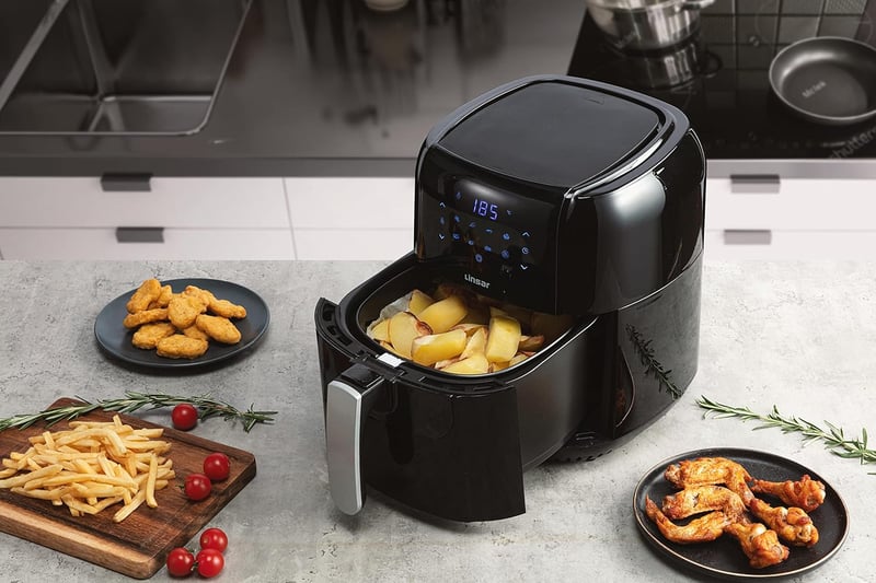 Linsar Forrólevegős Fritőz 5.5L - Érintőképernyős Airfryer Időzítővel és Melegen tartó Funkcióval - 1400W