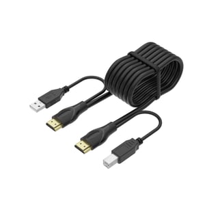 Yinker 3m HDMI KVM kabel - USB A-B konektori, 4K@60Hz rezolucija, pozlaćeni konektori, PC kompatibilan, crni