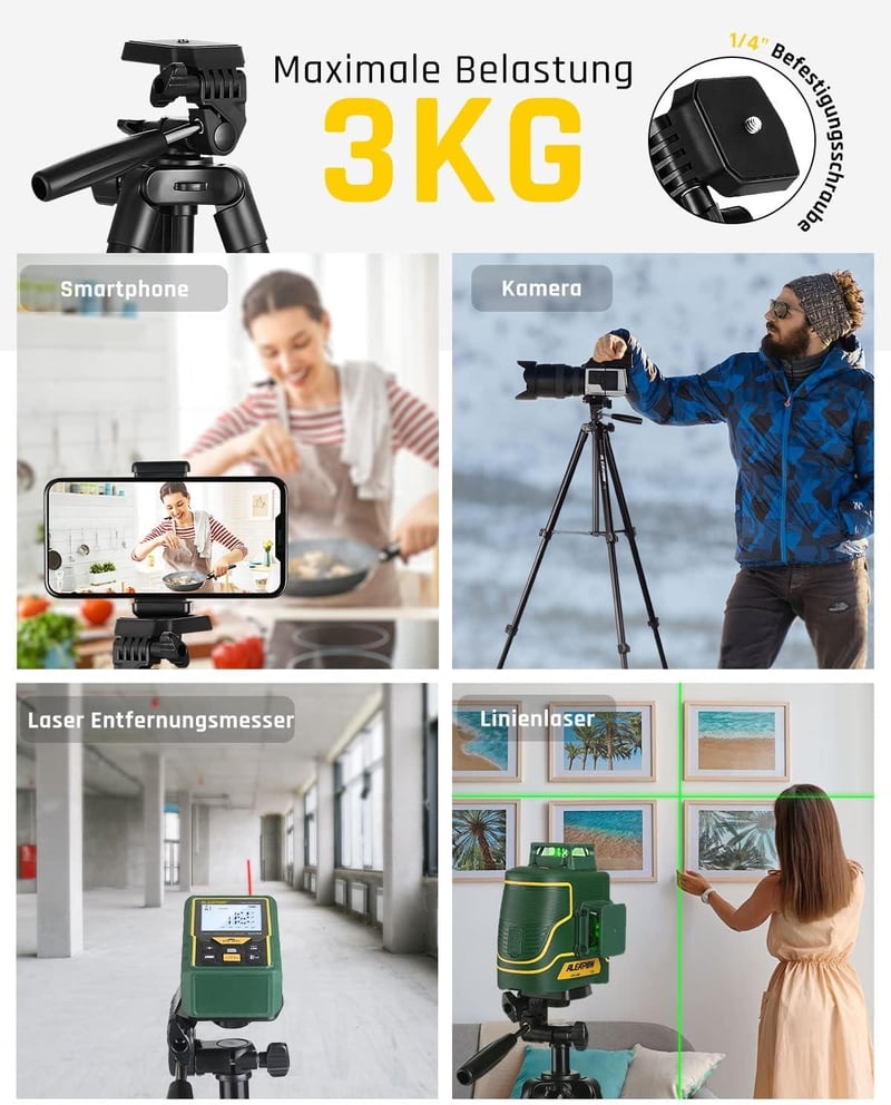 ALEAPOW 135cm-es Bluetooth Tripod Telefontartóval és Távirányítóval