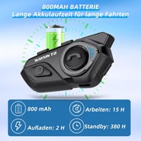 WAYXIN T2 Motoros Bluetooth Headset - 300m Hatótávolságú Sisak Kommunikációs Rendszer, Vízálló, Kihangosító Hívás, Hangvezérlés, 15 Órás Üze 8