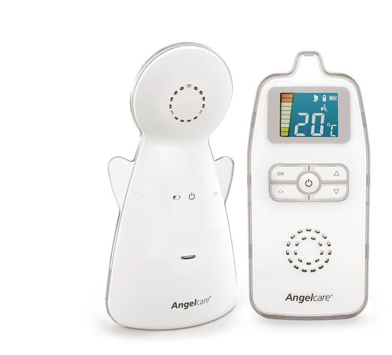 Angelcare Babyphone Bébiőr, Díjnyertes, Fehér, 8 Csatornás, Éjszakai Fény, Hőmérséklet Érzékelő, Nagy Hatótávolság, Elemmel Működő