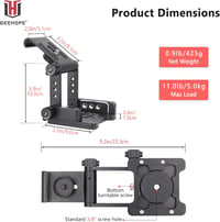 Geehope Z-Flex dönthető állványfej DSLR kamerákhoz és okostelefonokhoz - 5kg teherbírás 2