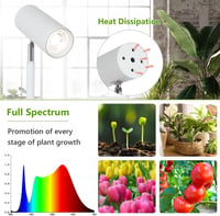 Rayofly 20W Teljes Spektrumú LED Növénylámpa, Állítható Magasságú Beltéri Növényvilágítás Időzítővel 4/8/12H, Fehér Növénynevelő Lámpa Csere 3