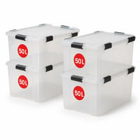 IRIS Ohyama AT-L prozirna plastična kutija za pohranu — neispravna, djelomično funkcionalna: slomljeni poklopci koji ne brtve hermetički (stanje: vidi 2. sliku) 1