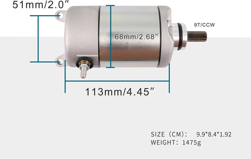 GOOFIT 9T CCW Elektromos Indítómotor ATV FZR600 YZF600 98-05 YFM350 89-14 Motorokhoz 3HE-81890-00-00 Kompatibilis Alkatrész