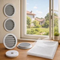 Sada na vetranie bez hmyzu: 2x vetracia mriežka 200 mm + 2x sieťka proti hmyzu na mieru 1