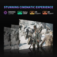 Sainellor 4K Android 12.0 Mini Projektor - 500ANSI, 1080P, WiFi 6, Bluetooth 5.0, 4GB RAM, 32GB ROM, Elektromos Fókusz, 4D Keystone 3