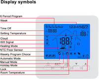 Wengart LCD érintőképernyős programozható padlófűtés termosztát - Bontott 8