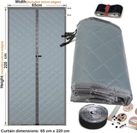 Risareyi Mágneses Hőszigetelő Ajtófüggöny 65x220 cm - Szürke PU Bőr, Meleg és Hideg Elleni Védelem 4