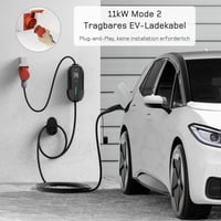 dé 11 kW Wallbox Töltőállomás 3-Fázis 16A CEE Type 2 Kábellel Elektromos Autóhoz - 5.5m Standard, CEE 11kW 5