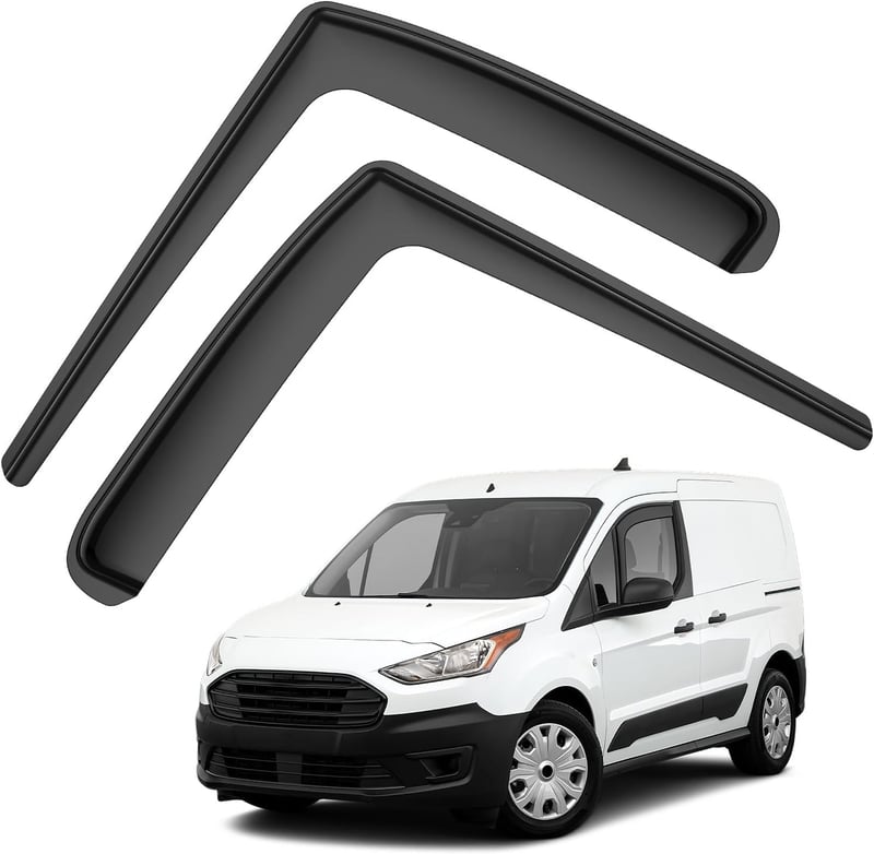 Ford Transit szélterelő, 2 db-os fekete ablakszegély készlet 2014-2023 modellekhez